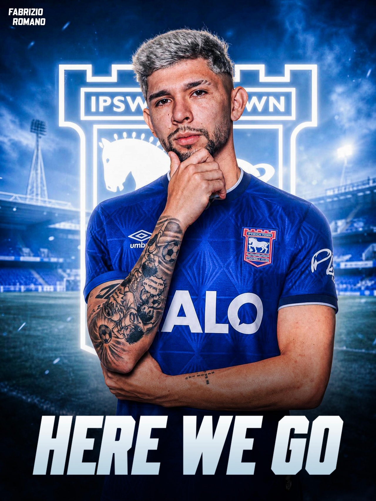 罗马诺here we go：伊普斯维奇3000万欧签下22岁巴拉圭中场恩西索