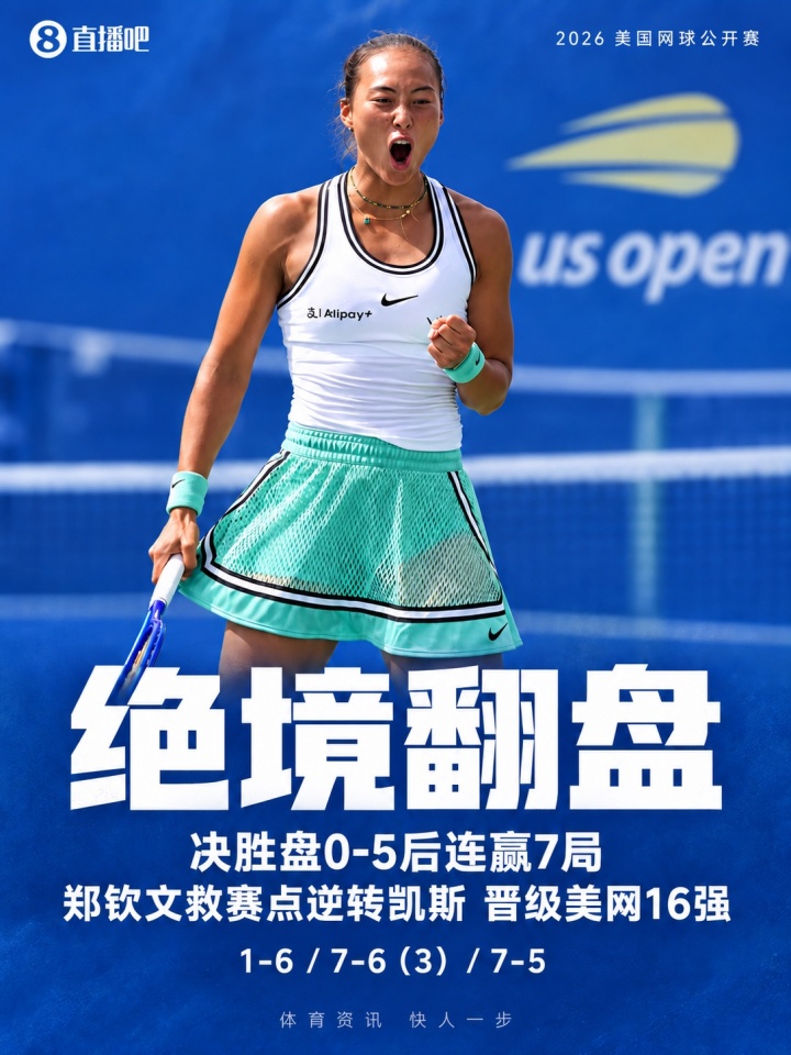 郑钦文连续2场0-5落后让五追七神级逆转 在篮球领域相当于什么？